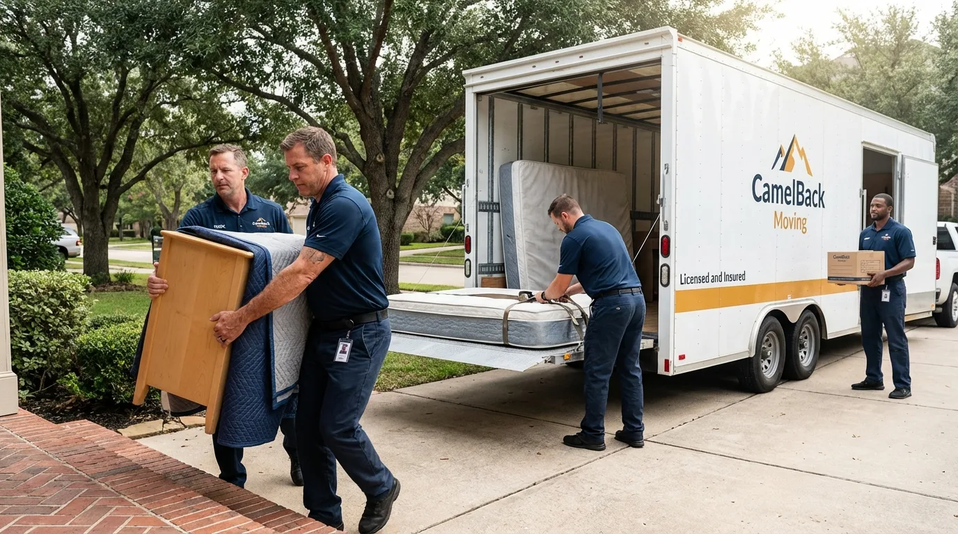 Crew loading residential truck for cross-state move from Swedesboro, NJ