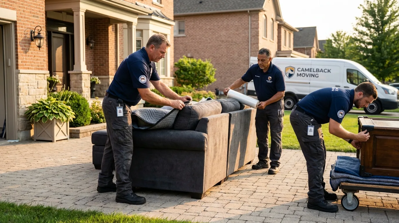 Large estate moving crew wrapping furniture in Swedesboro, NJ