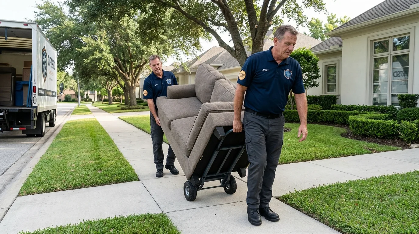 Local residential moving crew loading furniture in Swedesboro, NJ